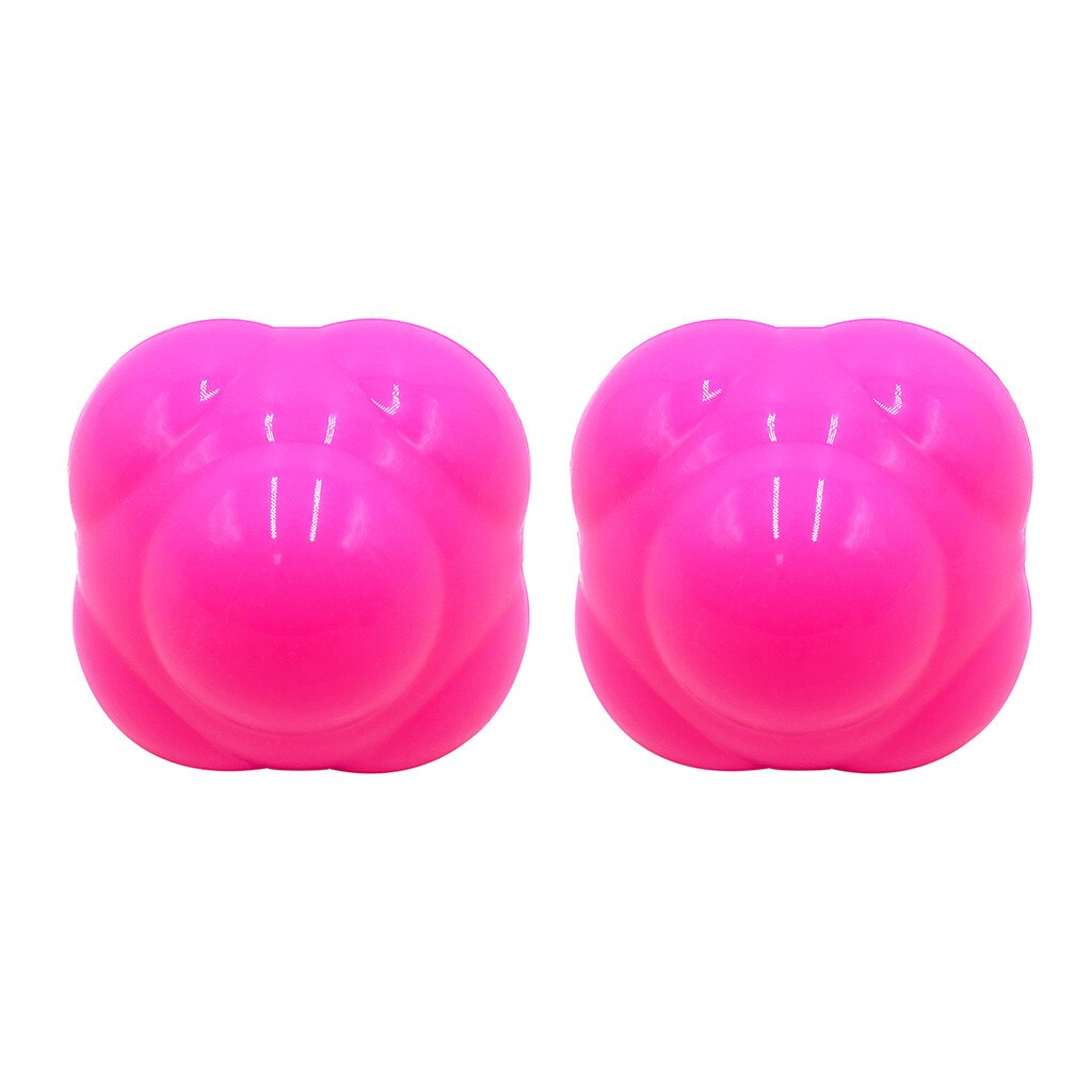 2pcs Sport Hexagonal Ball Reaction Ball Agile Ball Towards Speed Training Children's Sense Training Yoga Ball Sport Train#G3: Pink