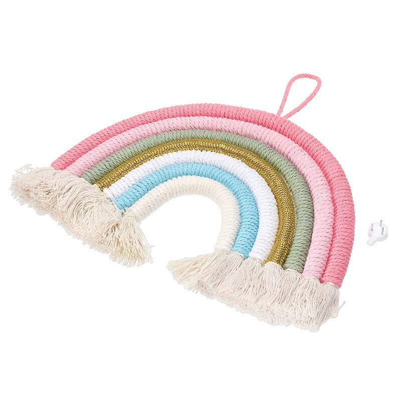 Kleurrijke Regenboog Macrame Tapestry Opknoping Geweven Macrame Tapestry Handgemaakte Woondecoratie Craft Voor Kinderen Room Decor