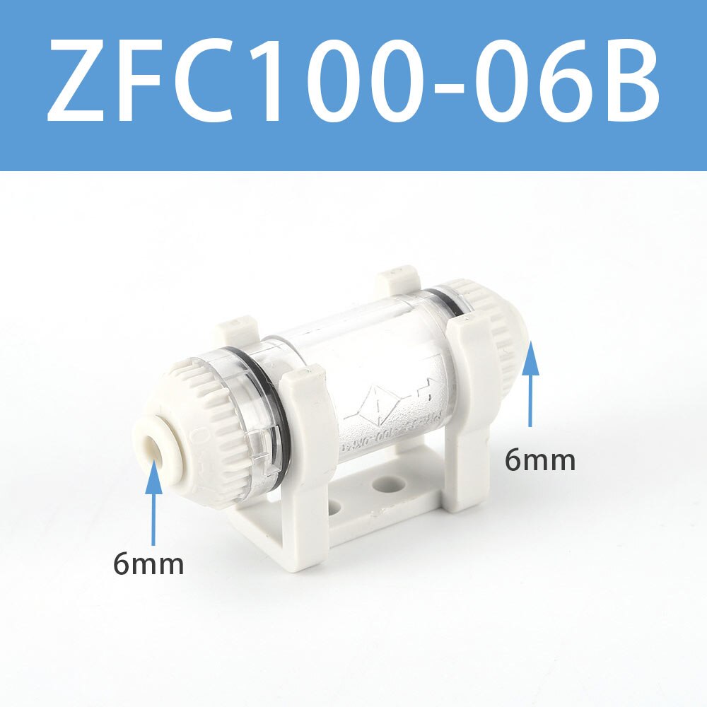 ZFC Pneumatic Vacuum Filter In Line Removable Fiber Element For Air Suction Cup ZFC100 ZFC200 ZFC100-06B ZFC200-08B Pipeline: ZFC100-06B