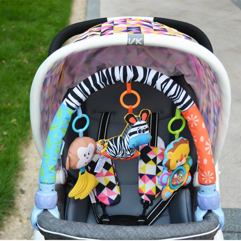 1 stücke Baby Hängen Baby Zebra Blau Elefant Und rosa Häschen Musik Spielzeug Bett & Kinderwagen Spielzeug Babyrassel