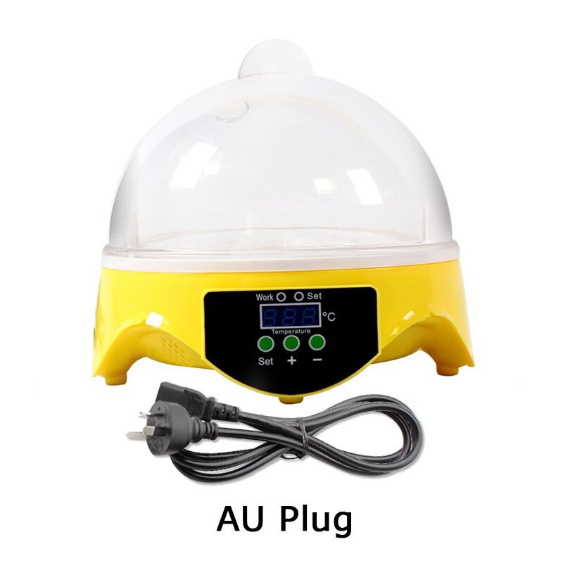 Mini 7 æg rugemaskine fjerkræ rugeri maskine automatisk ruger digital temperatur kontrol luge til kylling and fugle vagtler: Au stik / 110v