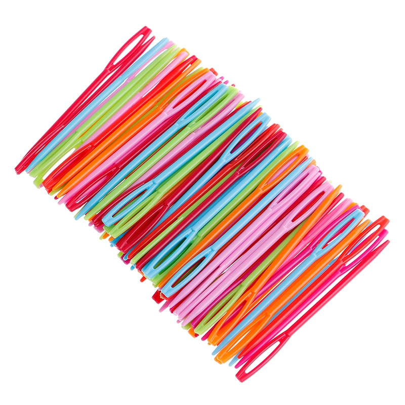 20 pièces 7cm aiguilles à tricoter en plastique Crochet crochets tapisserie laine fil aiguilles enfants bricolage chandail outils de tissage