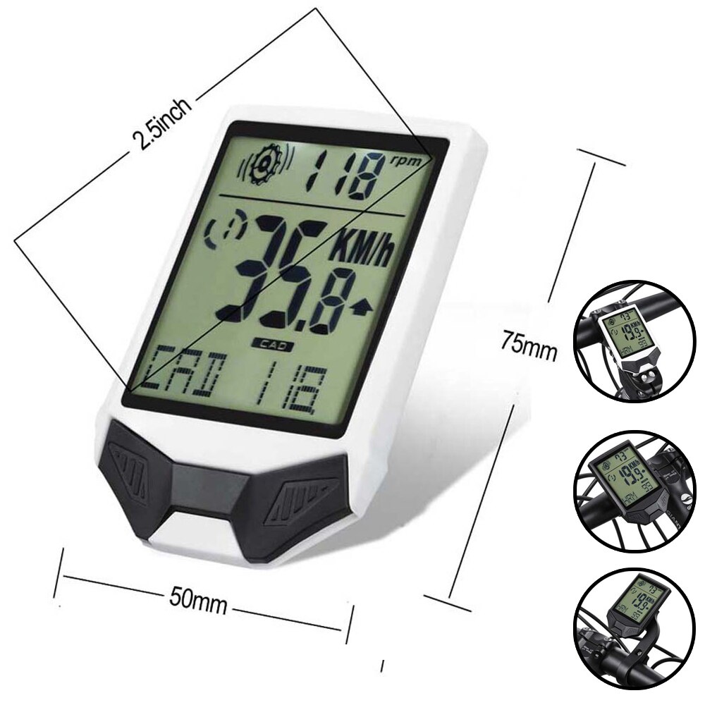 Wireless Bicycle Odometer Multifunctional , Heart Rate Bicycle Computer, Cadence Cycle Computer, Nightlight, Waterproof