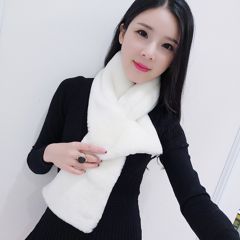 Scarf écharpe fausse fourrure pour femmes | Écharpe d'hiver chaude et douce, écharpe à anneau pelucheux, châles, enveloppes, écharpe à épaules, , au détail,: white