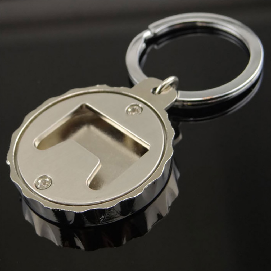 Creativo Tappo di Bottiglia di Birra a Forma di Apri di Bottiglia Portatile Anello Della Catena Chiave Portachiavi Keychain Apri di Bottiglia di Birra in Metallo sbarra Toolw # j2s