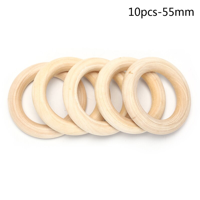 5 50pcs Natural Color 2 7cm Wooden Beads Pendant Connectors Circles