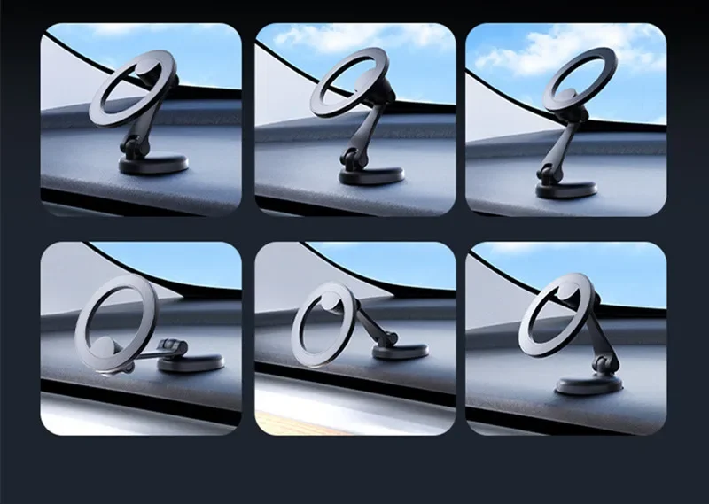 Opvouwbare Magnetische Auto Telefoon Houder Ondersteuning In Auto Auto Smartphone Mount Standaard 360 Draaibare Telefoon Beugel Houder Voor Alle Telefoons