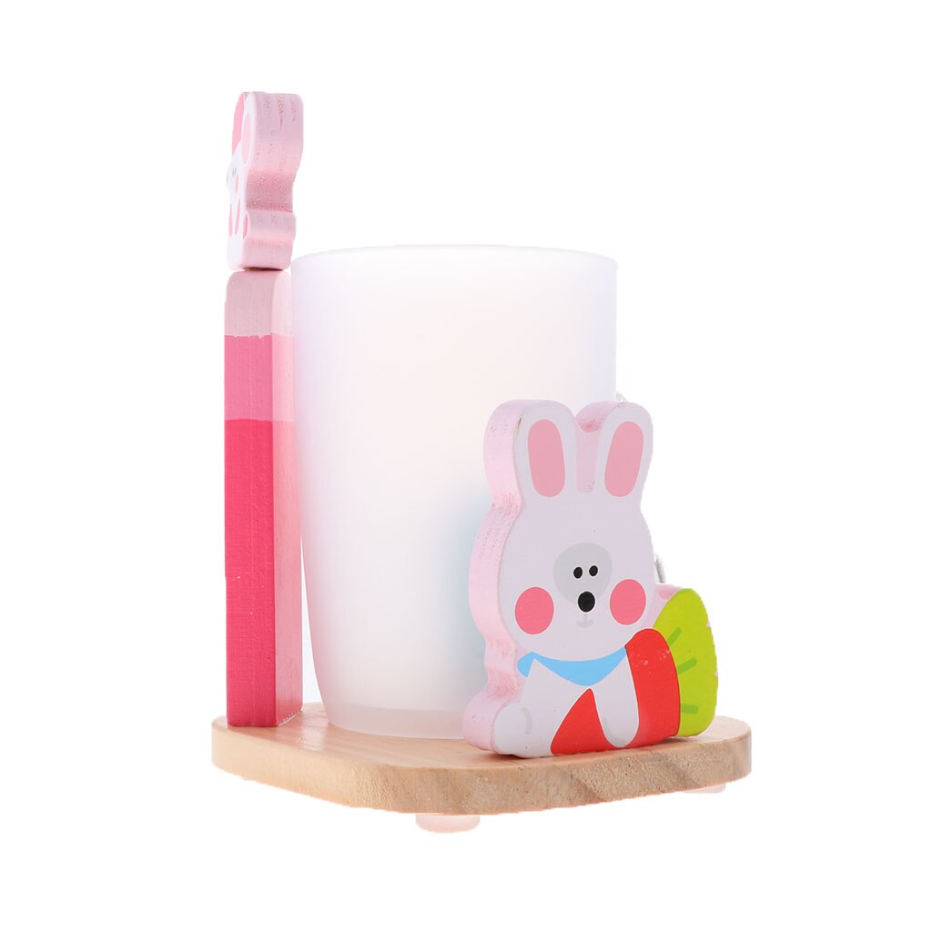 Kids Toothbrush Cup Toothpaste Holder Set with 3 Minutes Brushing Timer for Bathroom Accessories - Elephant