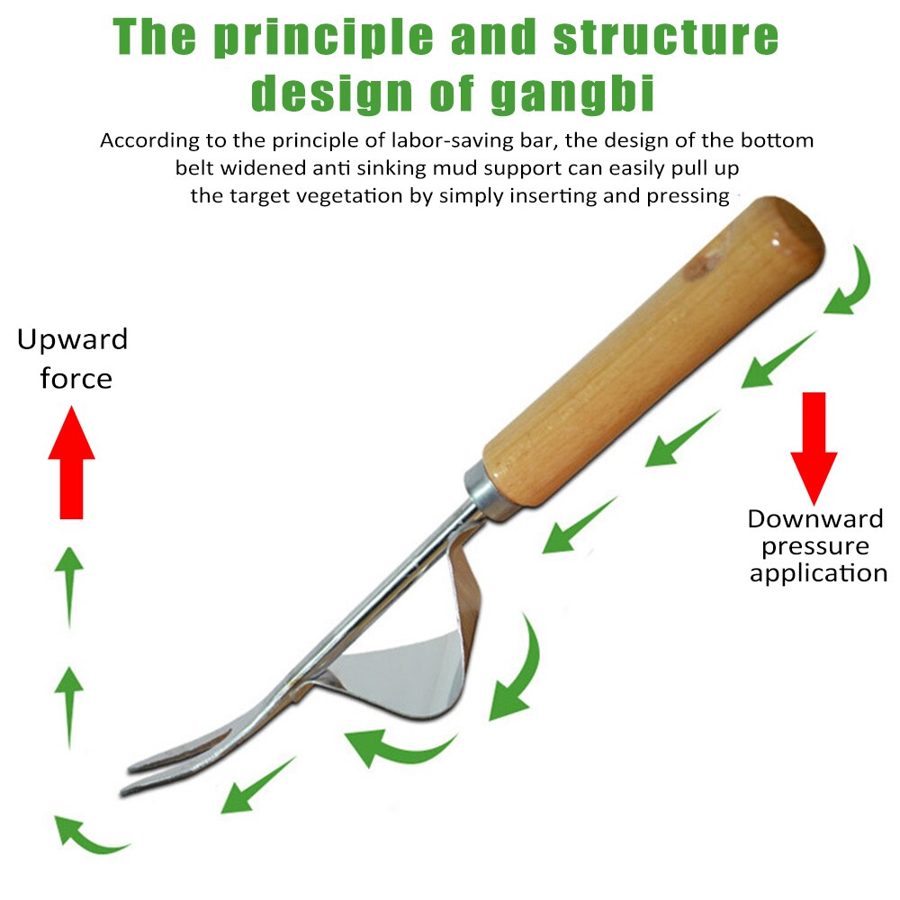 Practical Garden Fork Forked Head Hand Weeder Puller Patio Wood Handle Weeds Remove Shovel Courtyard Gardening Trimming Tools