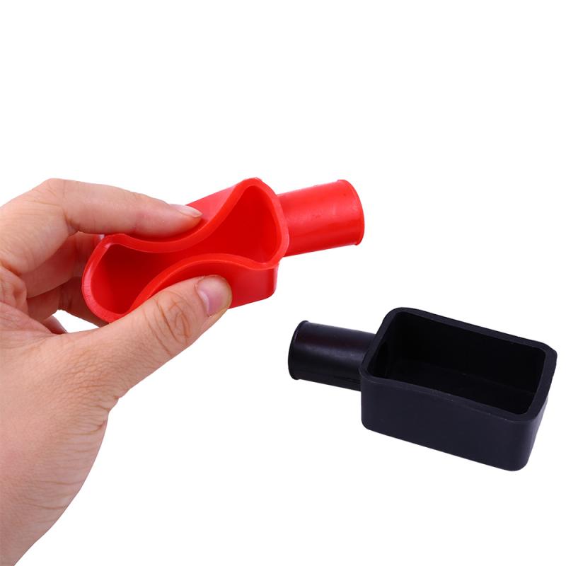 1 Pair Car Battery Covers Cap Boot Insulating PVC Negative Positive Terminal Protector Replacement Auto Batteries Accessories