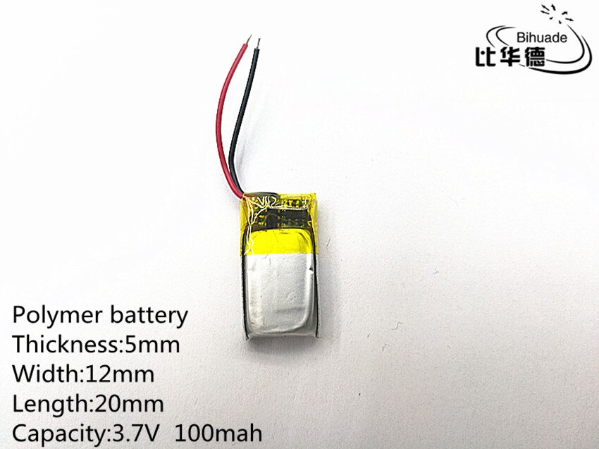 3.7V 100mAh 501220 Lithium Polymer LiPo Rechargeable Battery ion cells For Mp3 Mp4 Mp5 DIY PAD DVD E-book bluetooth headset