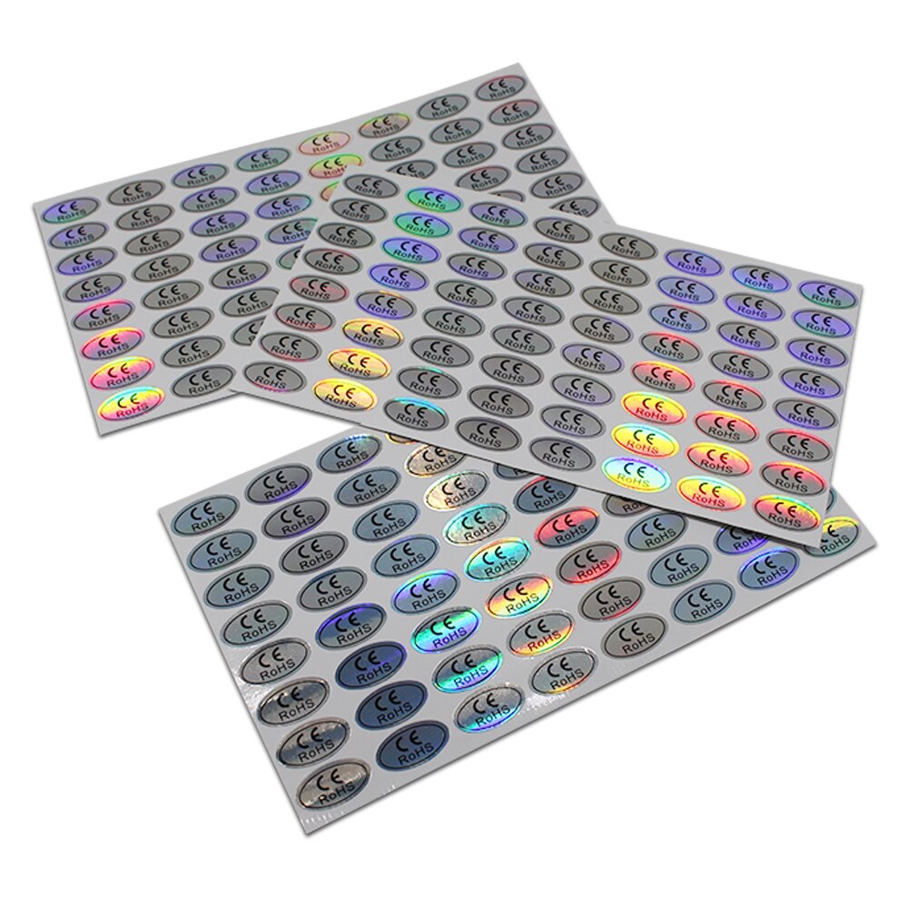 1.1*2Cm Ellipse Glittery Ce Gecertificeerd Rohs Label Sticker Ovale Milieu Kleurrijke Stickers Etiketten Voor Elektronische Product