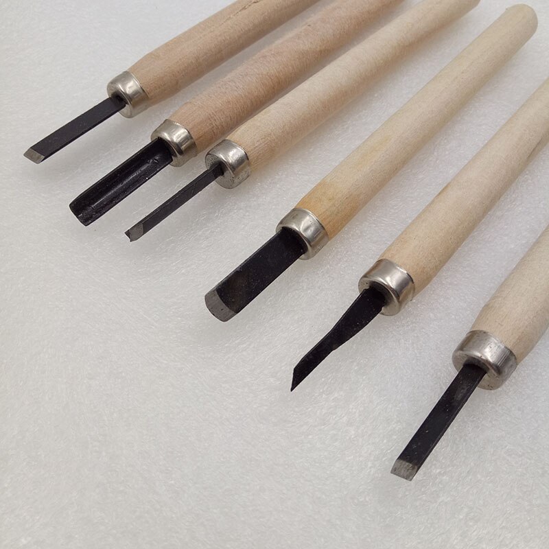 6pcs/set Wood Carving Chisel Tool Kit Hand Chisel Woodworking Engraving Woodcut Tools