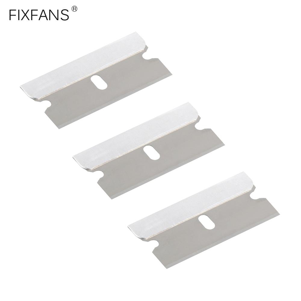 Fixfans 10 Stuks Enkele Rand Industriële Scheermesje Carbon Stalen Messen Voor Standaard Veiligheid Schrapers, Verwijderen Verf En Stickers
