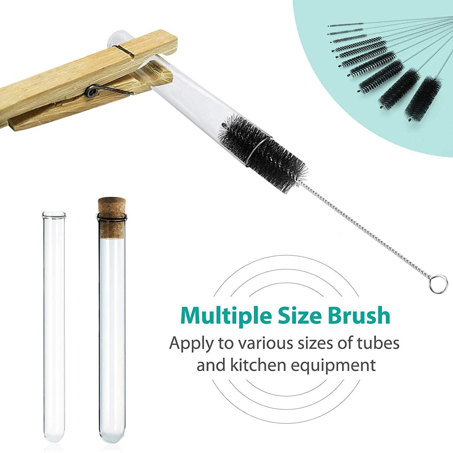 10 Teile/satz Multifunktionale Tragbare Edelstahl Haushalt Flasche Pinsel Reiniger Glas Waschen Rohr Reinigung Pinsel Set