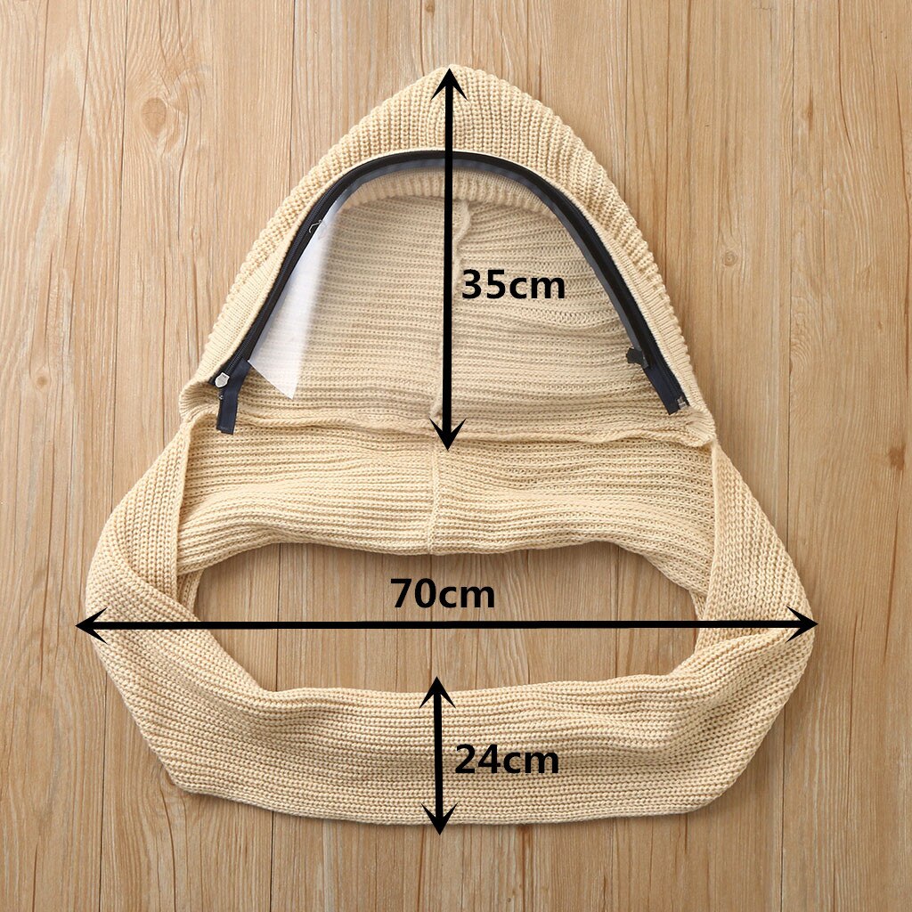 #R40 Full Face Cover Transparent Face Shield Winter Dustproof Windproof Knitted Scarf Warm Full Face Scarf Hiking Scarves