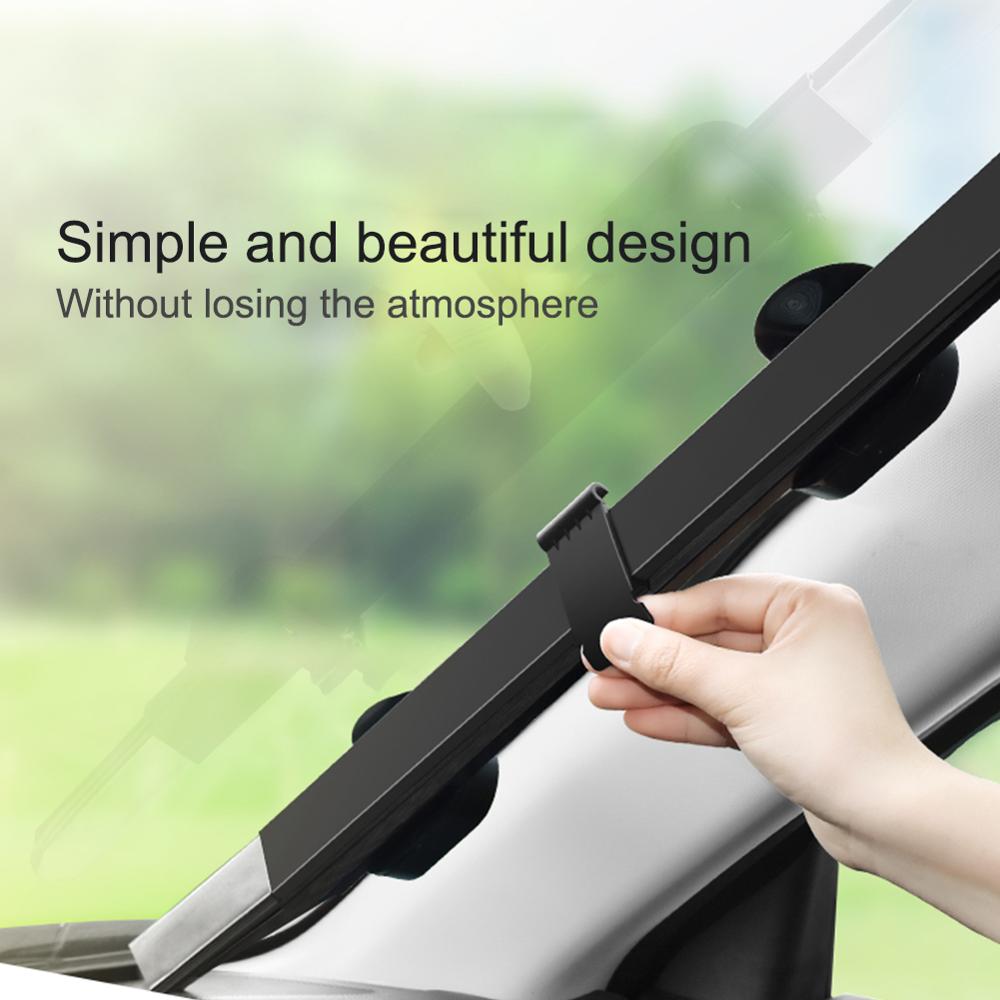 Rideau pare-soleil rétractable pour pare-brise avant et arrière, 45-65 cm, protection anti-UV pour voiture, camion et SUV