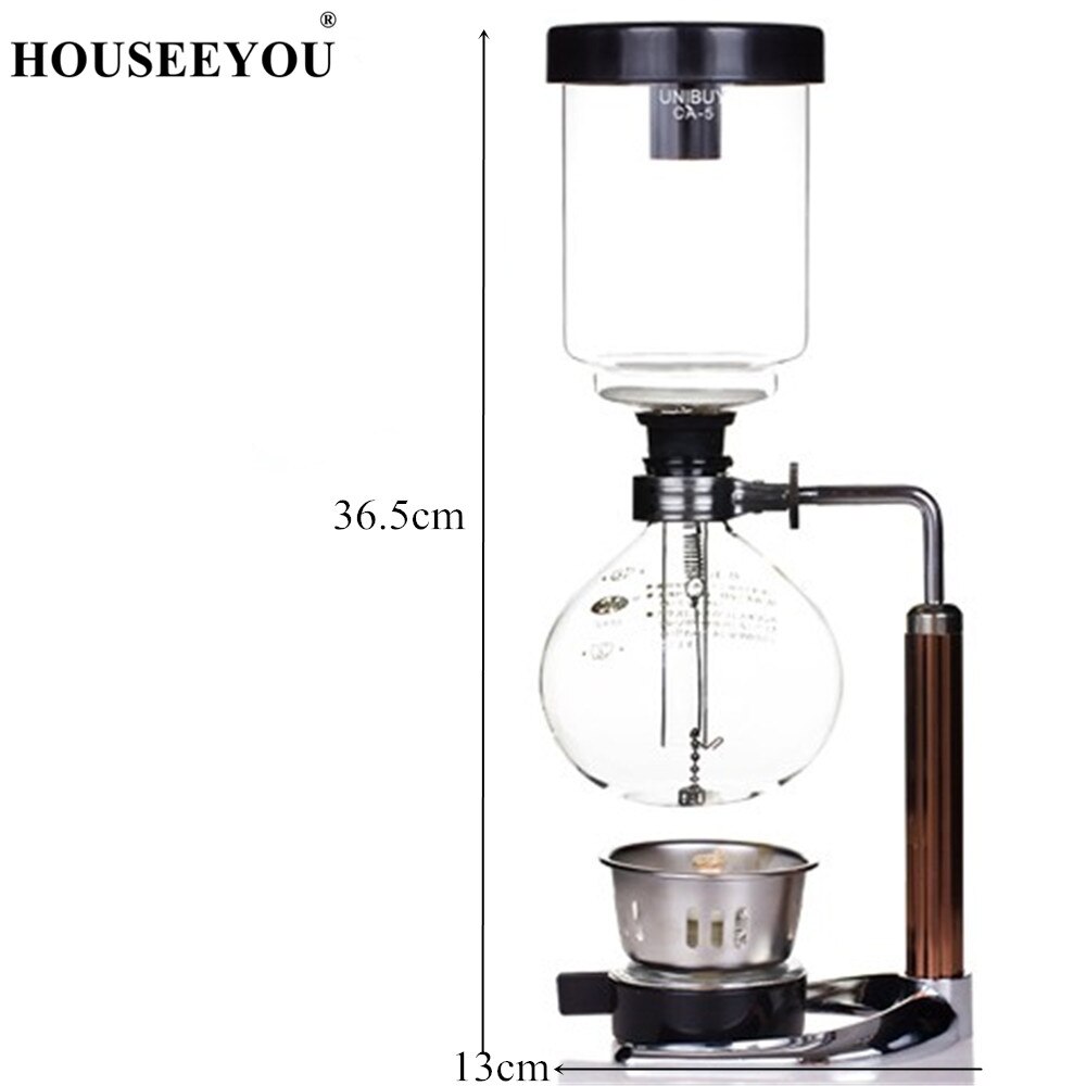 3 Cups Manual Syphon Coffee Maker Pot Hand Glass Vacuum Coffee Maker Brewer Heat-resistant Siphon Coffee Machine Filter