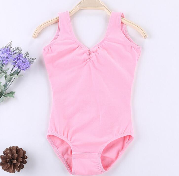 Vêtements de gymnastique de danse de Ballet pour filles, justaucorps de base sans manches, noir, blanc, rose, taille 100cm-140cm,
