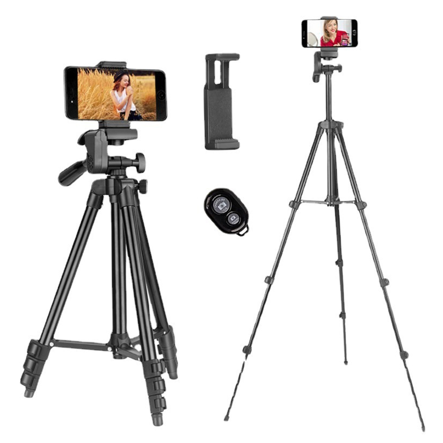 Telefoon Statief, 1.3M Aluminium Camera/Mobiele Telefoon Statief Met Afstandsbediening 1/4 ”Schroef Voor Fotografie En Video-Opname