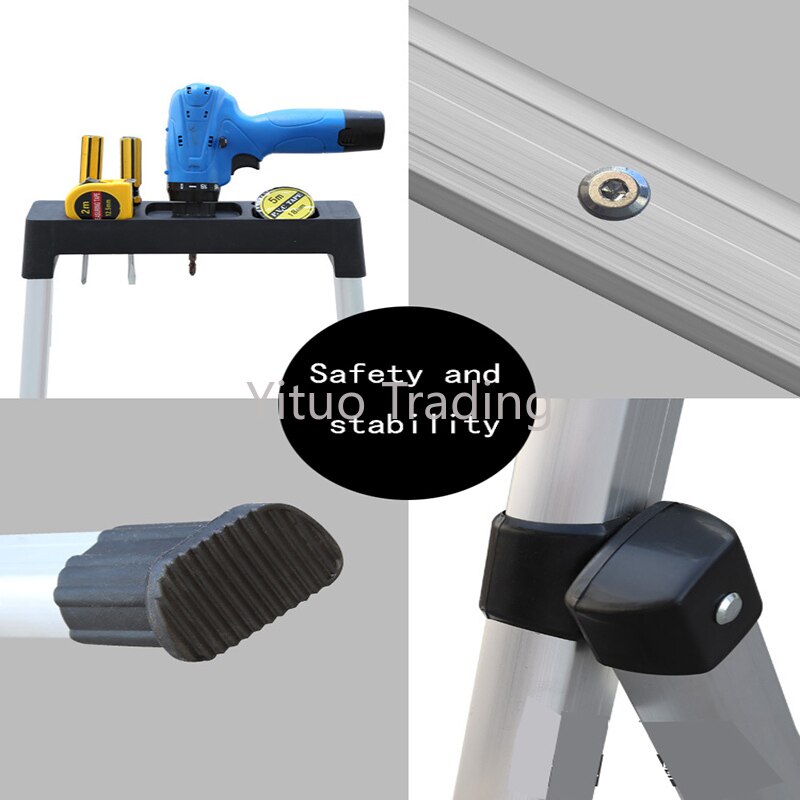 Aluminum Alloy Household Ladder Thickened Step Ladder Folding Escalator Stairs Stainless Steel Herringbone Stepladder DG003A