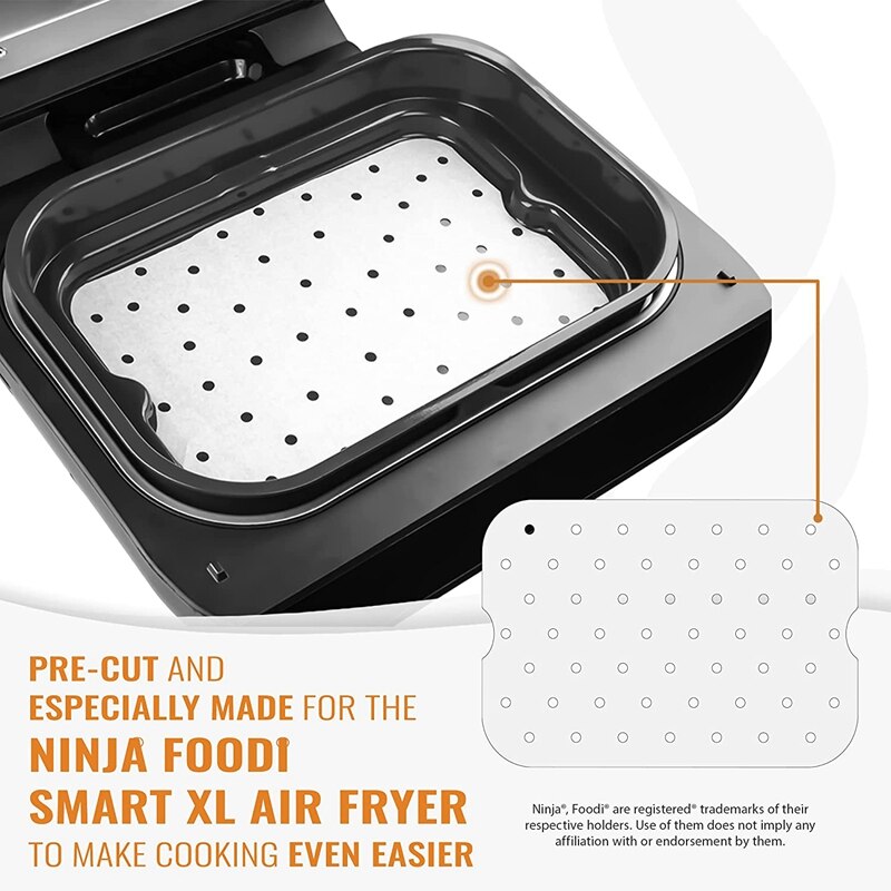 Air Fryer Parchment Paper Liners For Ninja Foodi XL Smart FG551 6-In-1 Indoor Grill Accessories With Oil Brush