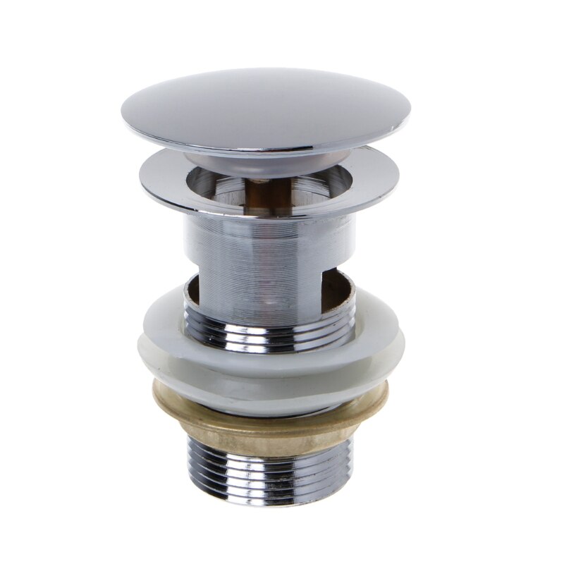Bathroom Sink Drain Stopper Sink Tap Push Button up Waste Plug Slotted Drain C90A: Default Title