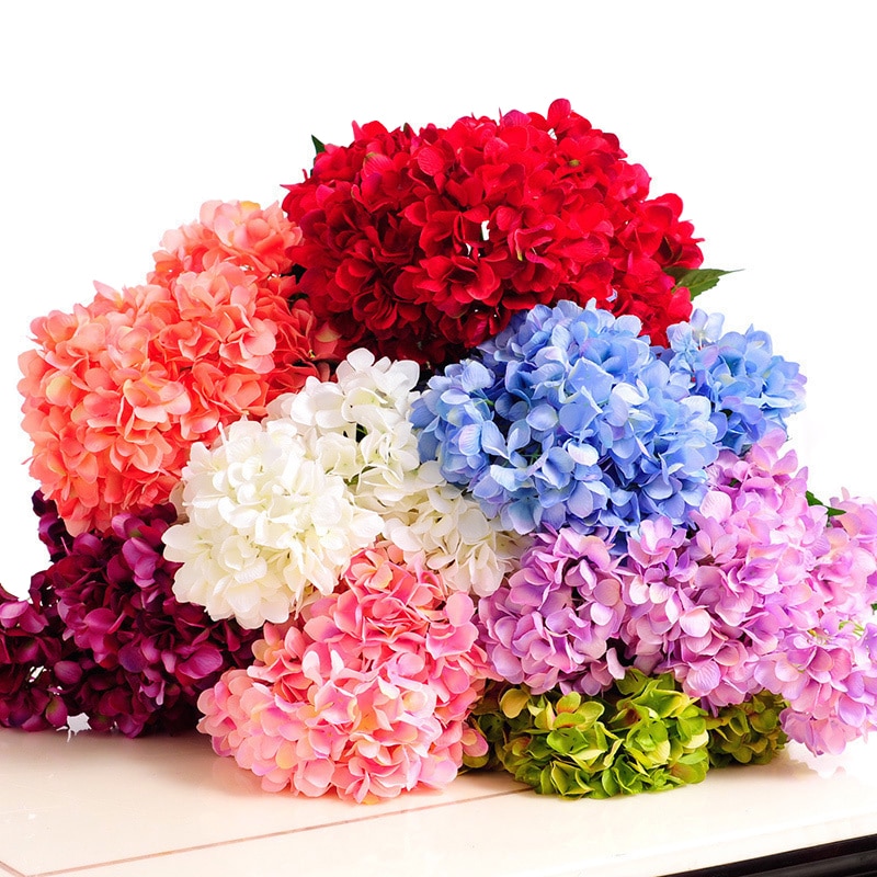 5 hoder bunt mallorca hortensia blomstergren simulering blomst bryllup dekorasjon rekvisitter blomstervegg hus fest dekor