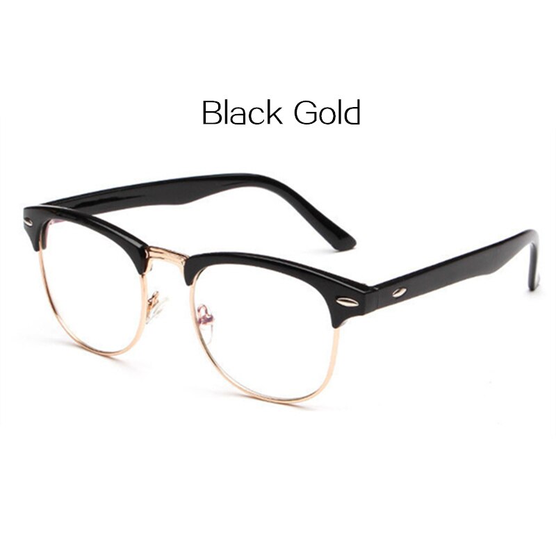 Optical Glasses Spectacle Frame For Men Women Glasses With Clear Eye Glass Male Female Clear Transparent Glasses Frames: Black Gold