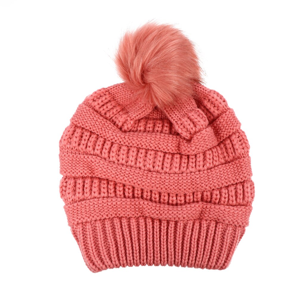 1Pc Warm Muts Nuttig Haak Hairball Beanie Haak Hairball Cap Voor Lady