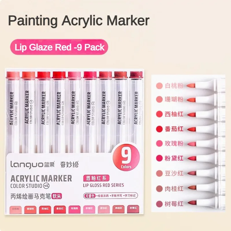 Bolígrafos de pintura acrílica de 9/162 colores, pincel marcador para pintura en roca, piedra, cerámica, vidrio, madera, lienzo, suministros de Arte DIY, papelería