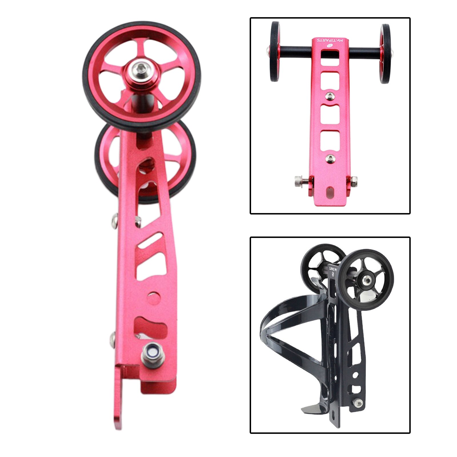 Roue facile à pousser pour vélo pliable Birdy, support de stationnement en alliage d&#39;aluminium, porte-bouteille, pièces de vélo pliant