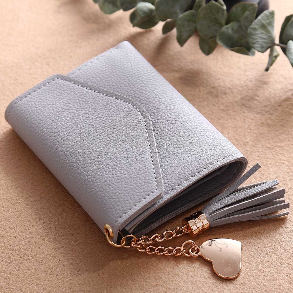 Preis Frauen Einfache Kurze Brieftasche Quaste Geldbörse Karte Halfter Multi-karte Position Weibliche Brieftasche Portefeuille Femme