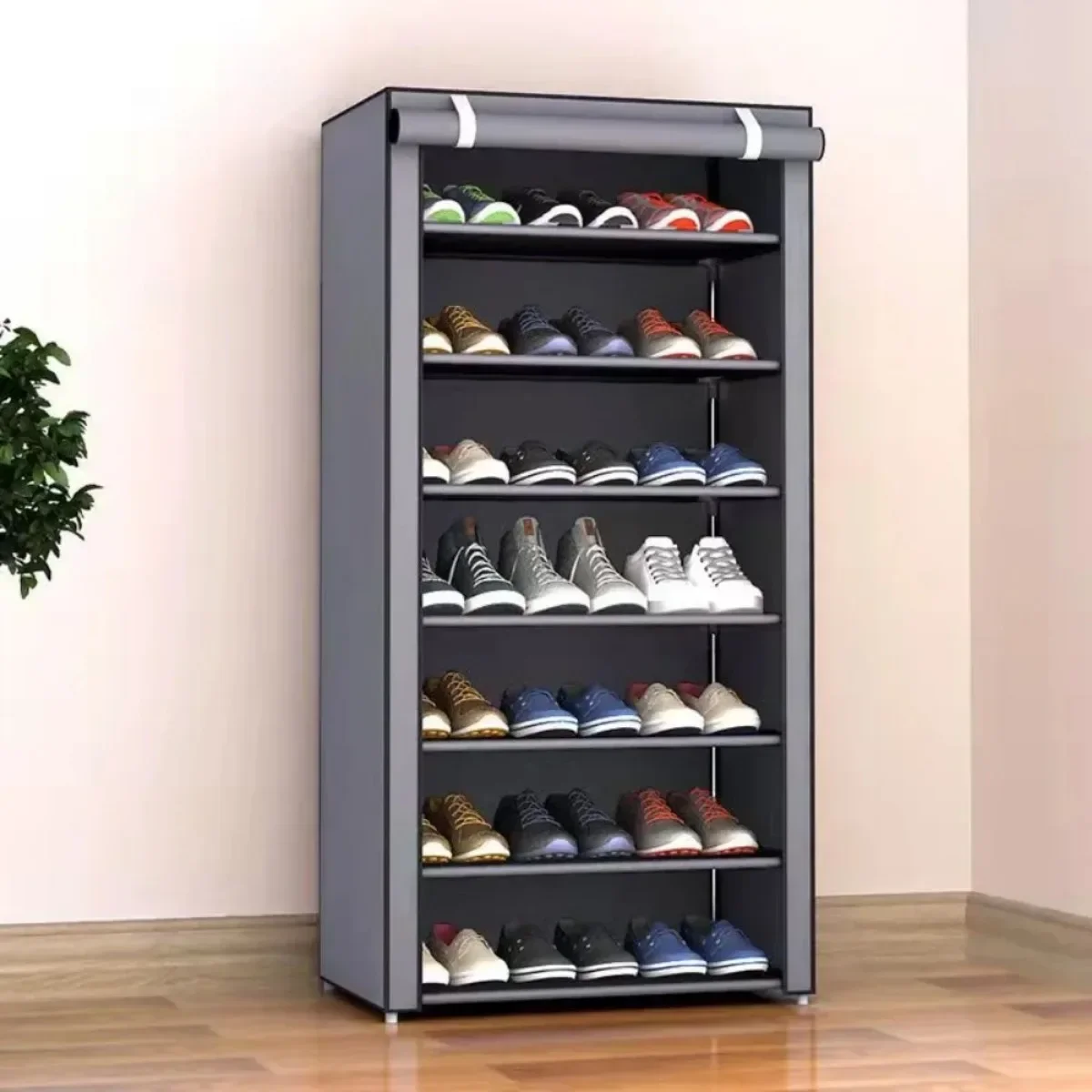 Staubdicht Schuh Lagerung Gestell Organizer Mehrschichtige Vlies Schuhe Lagerung Schrank Hause Flur platzsparende Schränke Schuh Regal
