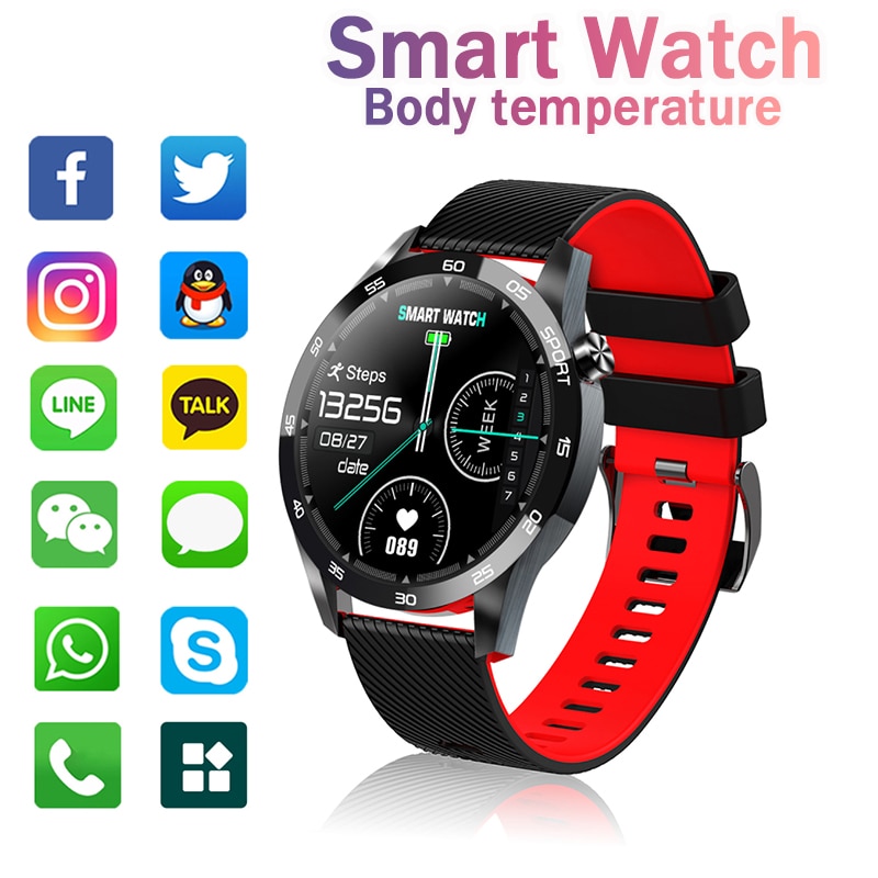 Smart Uhr Körper Temperatur Messen Sport Fitness Uhr Herz Rate Blutdruck Sauerstoff Monitor Smartwatch Für Handy