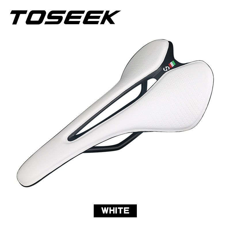 Selle de vélo ultralégère à coussin, siège de vtt de route, de montagne, pièces de bicyclette, noir/vert/blanc/rouge/bleu/rose: white