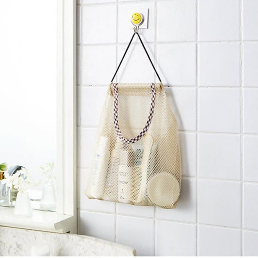 Large Reusable Storage Hanging Mesh Storage Bags Tote Bags for Fruit Veggies Garbage Bag Shopping Basket Kitchen Organization