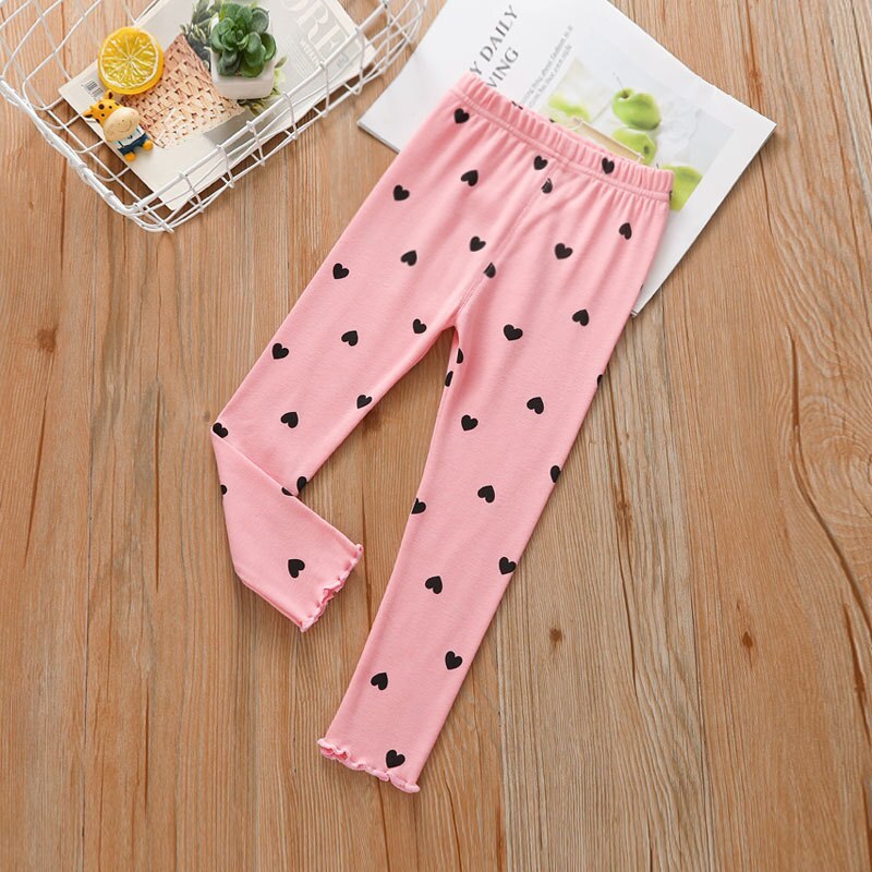 Leggings pour filles, pantalons moulants, imprimés à pois, extensibles, à motifs en coton, vêtements pour enfants, collection printemps et automne: Rose / 18M