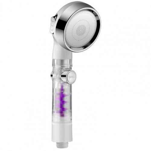 3 Mode Turbo Shower Head Adjustable Jetting Rainfall Pressurized Shower Head High Pressure Water Saving Showerhead for Bathroom: Silver White