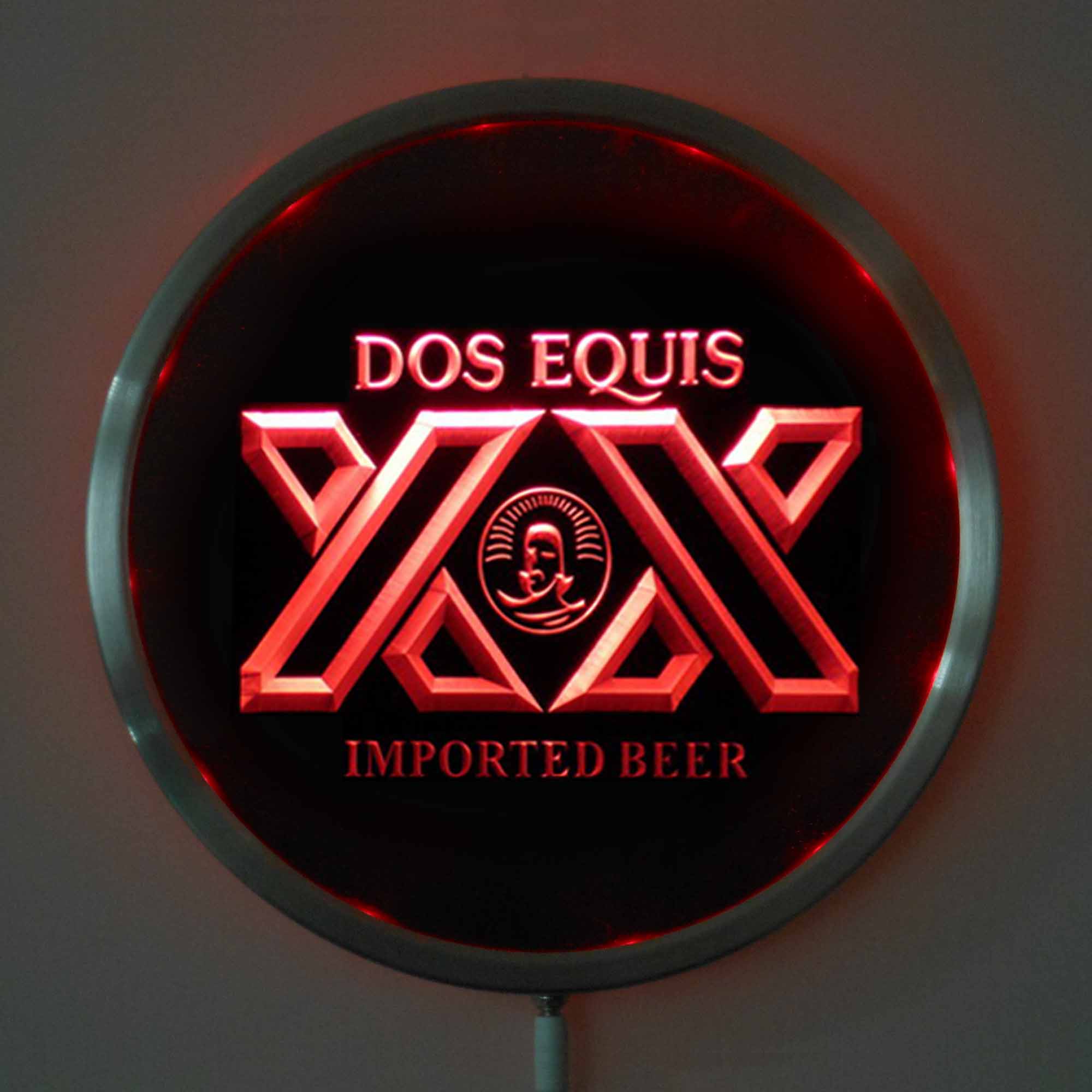Rs -a0042 dos equis olut led neon pyöreät kyltit 25cm/ 10 tuuman - baarikyltti rgb monivärisellä langattomalla kauko-ohjaustoiminnolla