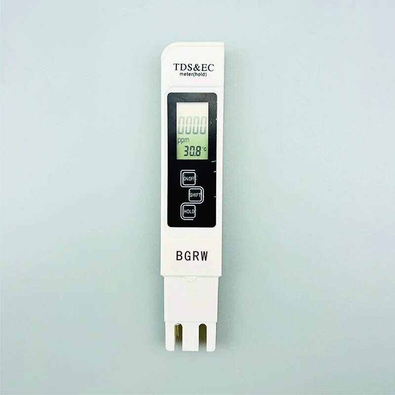1Pc Wit Digitaal Water Tester Tds Ec Meter Bereik 0 Tot 9990 Multifunctionele Waterzuiverheid Temperatuur Temp Ppm Tester