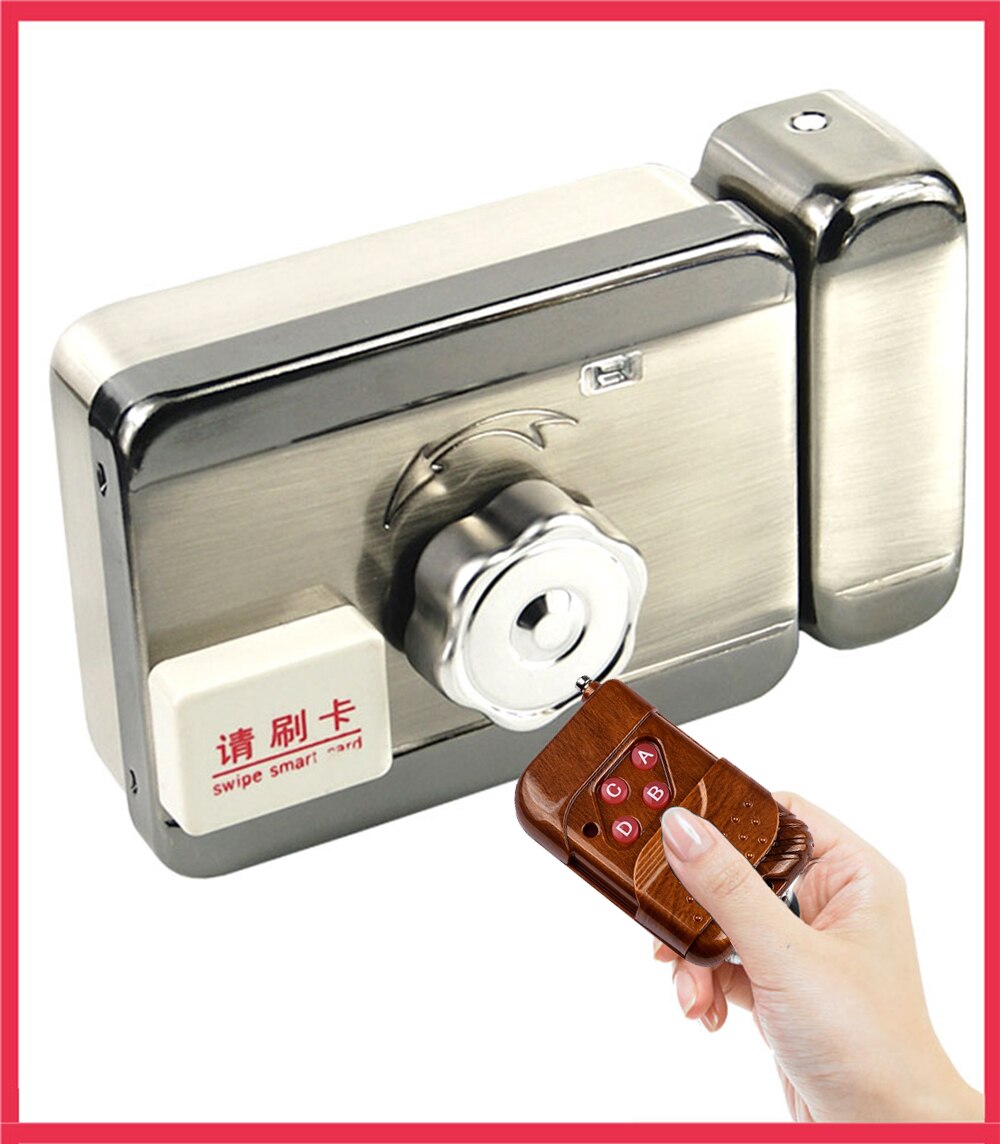 DC12V Electric RIM Lock for Metal Door Gate Electric Door Lock Opener 125KHZ RFID Card Lock Keyless Lock Electric Release