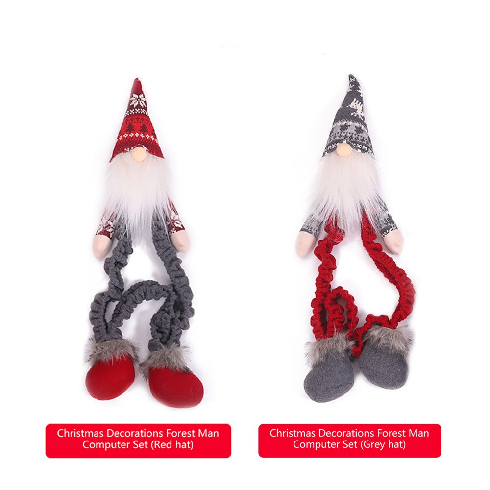 Modne ozdoby świąteczne nowa dzianinowa leśniczy lalka bez twarzy obudowa komputera monitor osłona ramy świąteczne dekoracje