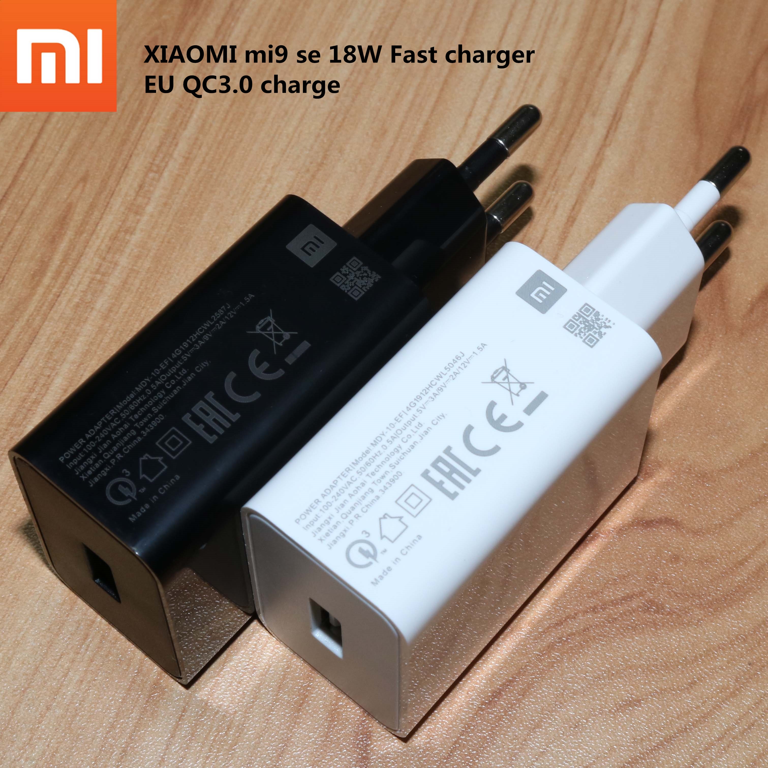 18W Charger Xiaomi Mi A3 Fast Charger Eu QC3.0 Lading Adapter Voor Xiaomi 8 9 Lite Se 9T pro Max 3 Redmi Note 7 8 Pro K20