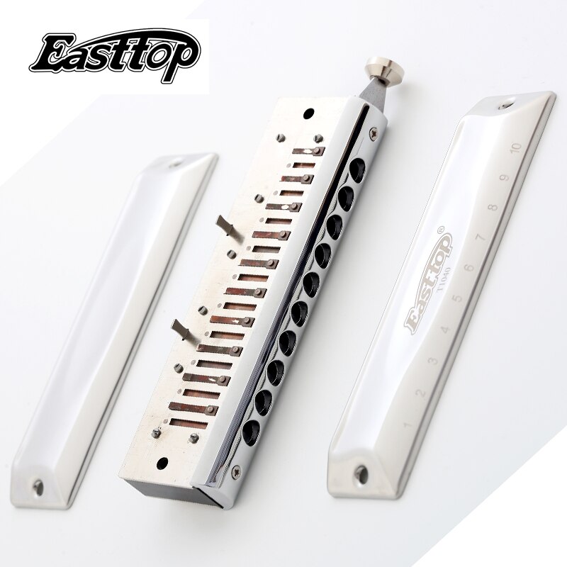 Easttop 10 Hole 40 Tone Harmonica Chromatic Harmonica Key of C with
