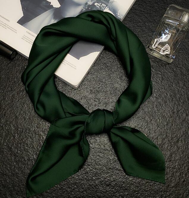 Dames zijden sjaal kleur groen bedrukt bandana dames vierkante sjaals zachte tassen sjaal: Groente