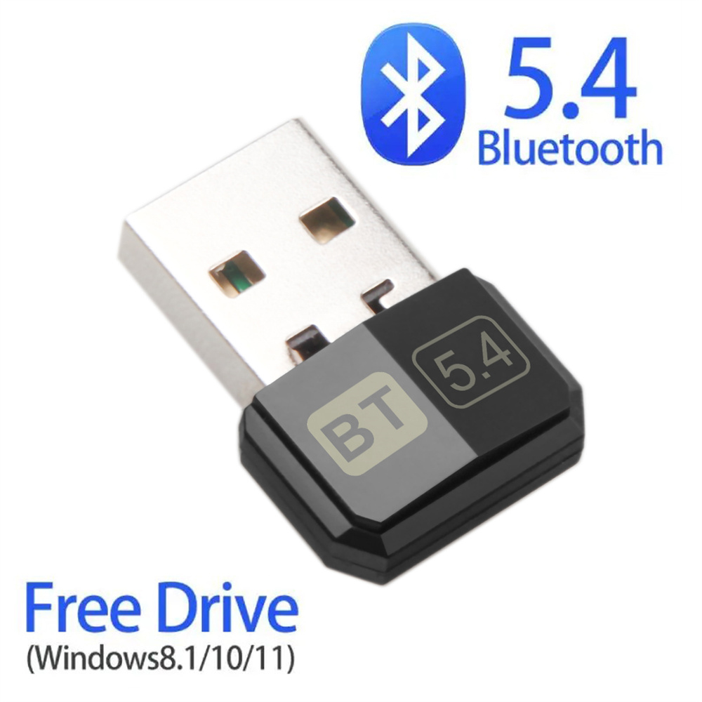 USB Bluetooth 5.4 Adapter Audio Dongle Adapter Mini USB Wireless Receiver/Transmitter For PC/Laptop Driver Free For Win10/11