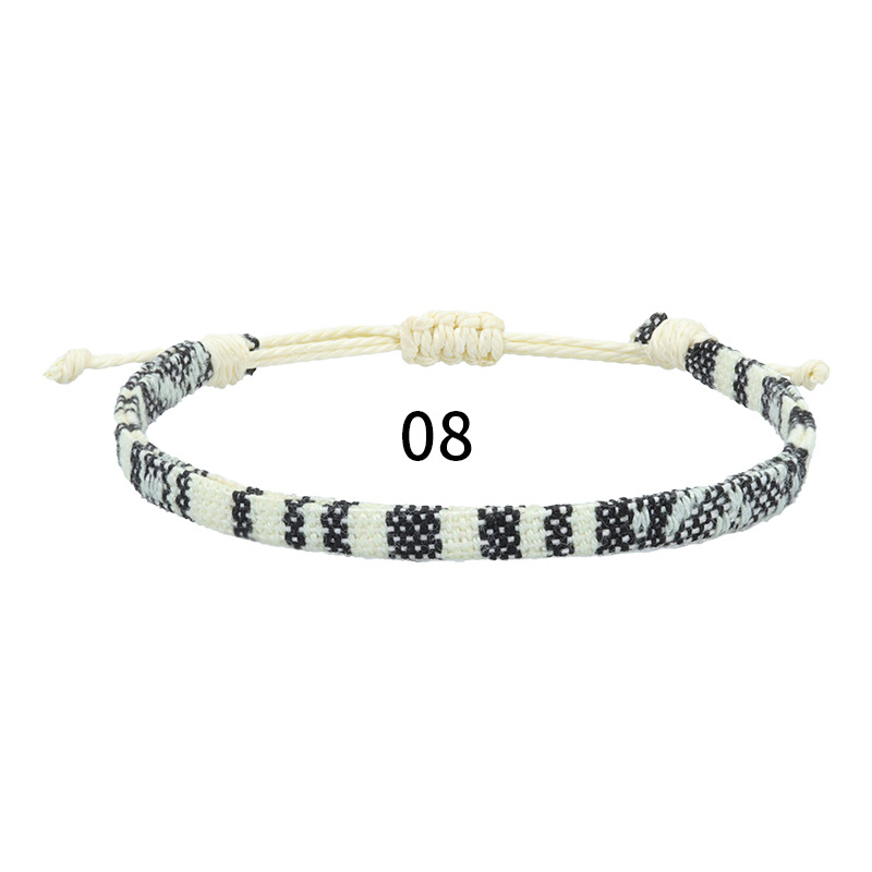 Fußkettchen für Frauen, gewebter Stoff, Fußbein-Armbinde, Männer, handgefertigt, Seil, Geflecht, Knoten, Strand, Barfuß, Webart, ethnischer Boho, verstellbarer Charme: Nachgemachter Rhodium überzogen