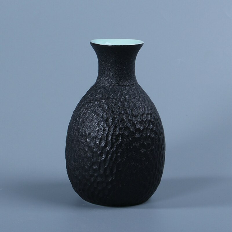 Sahi ensemble de 4 tasses à vin en céramique | Glaçage flocon de neige en nid d'abeille, Art saké japonais Flagon Stoup carafe Saka Home Bar
