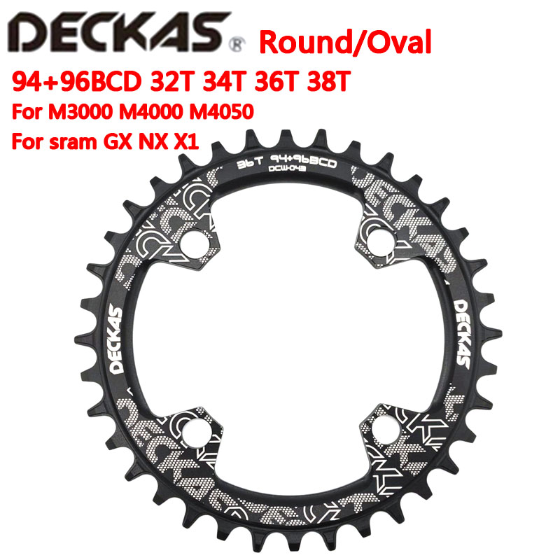 DECKAS 94 + 96 BCD fietskettingwiel Ronde/Ovaal 32T 34T 36T 38T MTB kettingblad Mountain Crown voor M4000 M4050 GXs NX X1 Crank